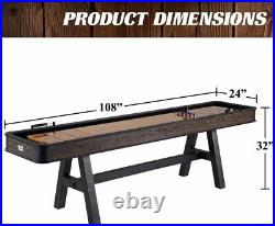 108 Shuffleboard Table with Dartboard Set 94.5 x 14 wood grain finish