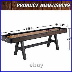 108 Shuffleboard Table with Dartboard Set Wood grain finish Darts Games Man Cave