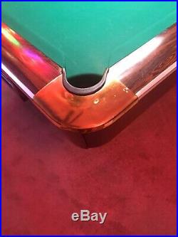 10ft Rare Tournament Size Brunswick Gold Crown Pool Table With Light / Access