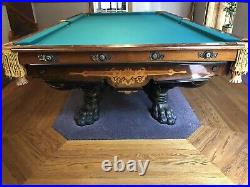 1845-1860 Cats Paw Brunswick Pool Table