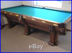1898-1911, Brunswick Pfister Six Leg 9' Pool Table Over 100 yrs, old