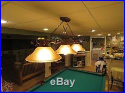1920's Brunswick-Balke Collender Co. Pool Table and Overhead Light