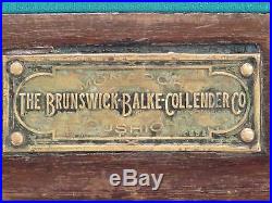 1920's Brunswick-Balke Collender Co. Pool Table and Overhead Light