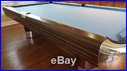 1945 Brunswick 8' Oversized Anniversary Pool Table/Walnut Rails/Restored