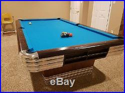 1946 9' Brunswick Centennial pool table with matching cue rack
