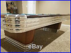 1946 9' Brunswick Centennial pool table with matching cue rack