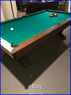 1970s Pool Table 3 Piece Slate 1 Inch Thick. Playing Field Is 7 4 By 3 8