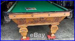 19th C. Oak And Rosewood Inlaid Pool Table