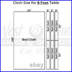 25 oz Tournament Pro Worsted Pool Table Felt Replacement Kit for 8 Foot Table