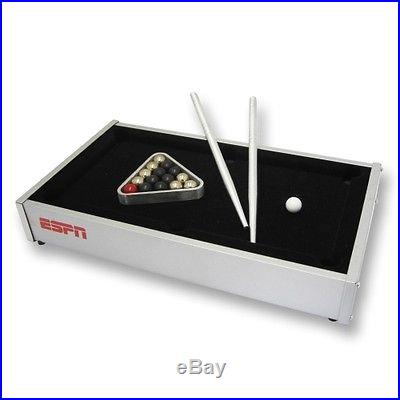 2 PACK ESPN Desktop Pool Table Classic Billiards Miniature Game Travel Size NEW
