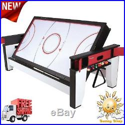 2-in-1 Flip Top Game Table Billiard And Air-Powered Hockey Table New