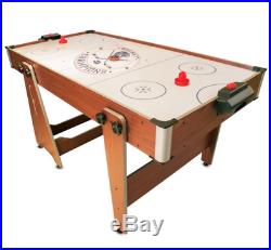 2-in-1 Pool and Fan Motor Air Hockey Table with Cues Balls Pucks Pushers L@@K