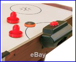 2-in-1 Pool and Fan Motor Air Hockey Table with Cues Balls Pucks Pushers L@@K