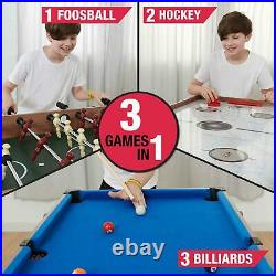 3 In 1 Combo Game Table Pool Hockey Foosball Accessories Included indoor Games