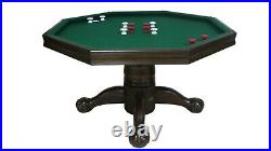 3 in 1 48 BUMPER POOL, POKER & DINING TABLE COMBO GAME +4 CHAIRS IN ESPRESSO