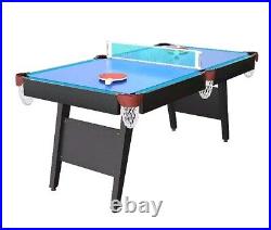 3 in 1 ComboGameTable Red Pool Table/Billiard, Hockey, & Tennis 65.7x35.4