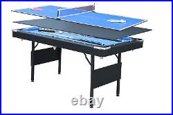3-in-1 Multifunctional Game Table 5.5Ft Billiards Table Tennis Dining Table USA