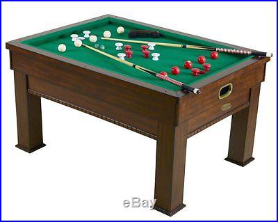 3 in 1 RECTANGULAR GAME TABLE BUMPER POOL, CARD & DINING in WALNUT ~ BRAND NEW