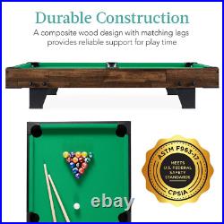 40In Tabletop Billiard Table, Pool Arcade Game Table With 2 Cue Sticks, Ball Set