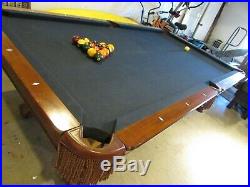 $4500 Brunswick Slate Pool Table 8 Foot Leather Drop Pockets Blue CONNECTICUT