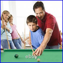 47 Folding Billiard Table Pool Game Table with Cues Brush Chalk Indoor Kids Green