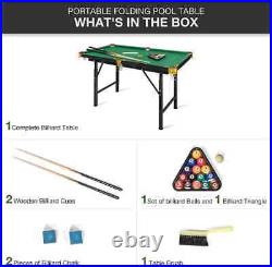 47 Folding Portable Pool Billiard Table for Kids Adults Home Office Play Room