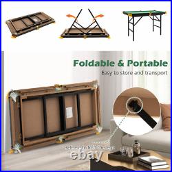 47 Inch Folding Billiard Table with Cues and Brush Chalk