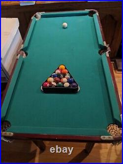 47 Mini Pool Table Game Billiard full wood removable legs antique 44x23