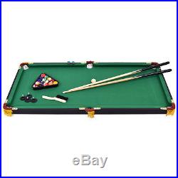 47 Pool Table Billiard Table Toys Game Set w 2 Cue Triangle Rack Ball and Chalk