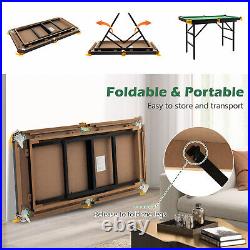 48 Folding Billiard Pool Table Set with Accessories Cue Sticks for Kids Adults