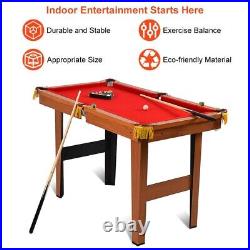48'' Kids Mini Table Top Pool Table Game Billiard Set Cues Balls Indoor Sports