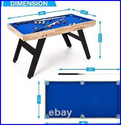 48 Pool Table Portable Billiards Table with 2 Cue Sticks 16 Balls Triangle Chalk