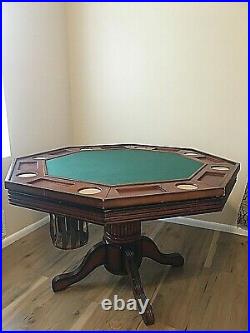 49 3 in 1 GAME TABLE BUMPER POOL, POKER CASINO CARDS, DINING Pick Up ONLY