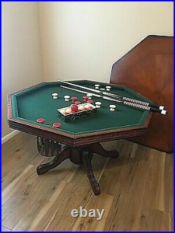 49 3 in 1 GAME TABLE BUMPER POOL, POKER CASINO CARDS, DINING Pick Up ONLY