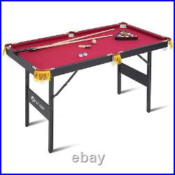 4Ft/4.5ft Folding Billiard Table Pool Table Kid Adults Mini Game Table with Tassel