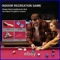4.5Ft Folding Billiard Table Pool Table Kid Adults Mini Game Table 2 Sticks Red