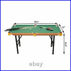 4.5ft Mini Table Top Pool Table Game Billiard Board Play with Balls Set Cues