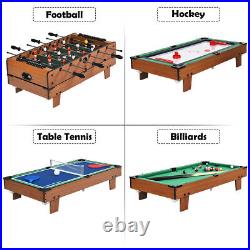 4 In 1 Multi Game Hockey Tennis Football Pool Table Billiard Foosball Gift SALE