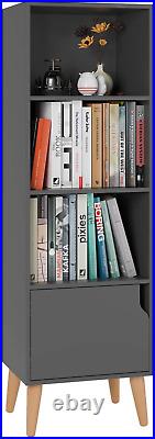 4-Tier Floor Cabinet Display Bookshelf Corner Storage Cabinet Office Furniture