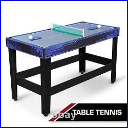 4 in1 Foosball Table Arcade Combo Table Tennis Table Multi Game Hockey Pool Blue