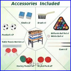 4 in1 Multi-Game Table 54 Comb Indoor Game Soccer Billiard Hockey Ping Pong Top