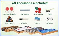 4 in1 Multi-Game Table 54 Comb Indoor Game Soccer Billiard Hockey Ping Pong Top