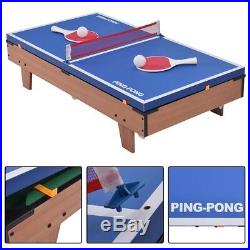 4 in 1 Multi Game Swivel Table Tennis Football Pool Billiard Ping Pong Indoor