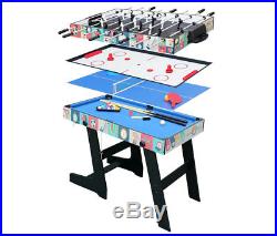 4ft Folding Foosball Hockey Table Tennis Pool Table Kids Gift 4 in 1 Game Table