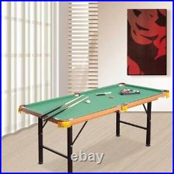 54.3 Folding Pool Table Billiard Desk Indoor Game Kids Cue Ball Chalk Brush