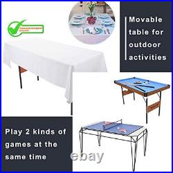 55Inch Multi Function 3 in 1 Combo Game Table, Folding Pool Table/Billiard