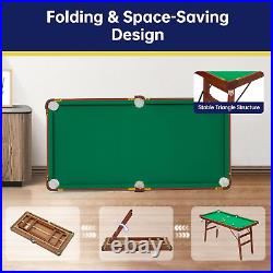 55-Inch Folding Pool Billiard Table, Indoor, Outdoor Mini Pool Table Compact Poo