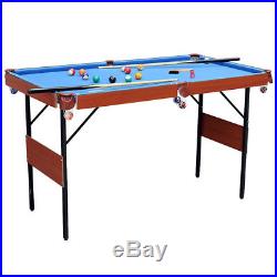 55 Kids Indoor Folding Pool Billiard With Ball Cue Set Snooker Table Game Table