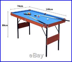 55 Kids Indoor Folding Pool Billiard With Ball Cue Set Snooker Table Game Table