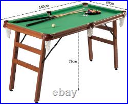 55 Mini Billiards Table, Folding Pool Game Table with 2 Cues, Full Set of Balls